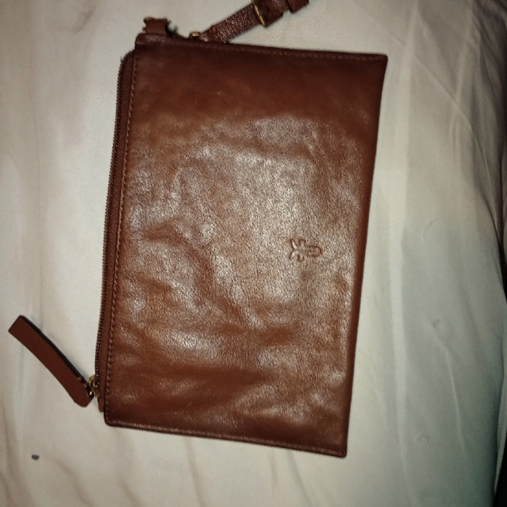 Brown Leather Wristlet